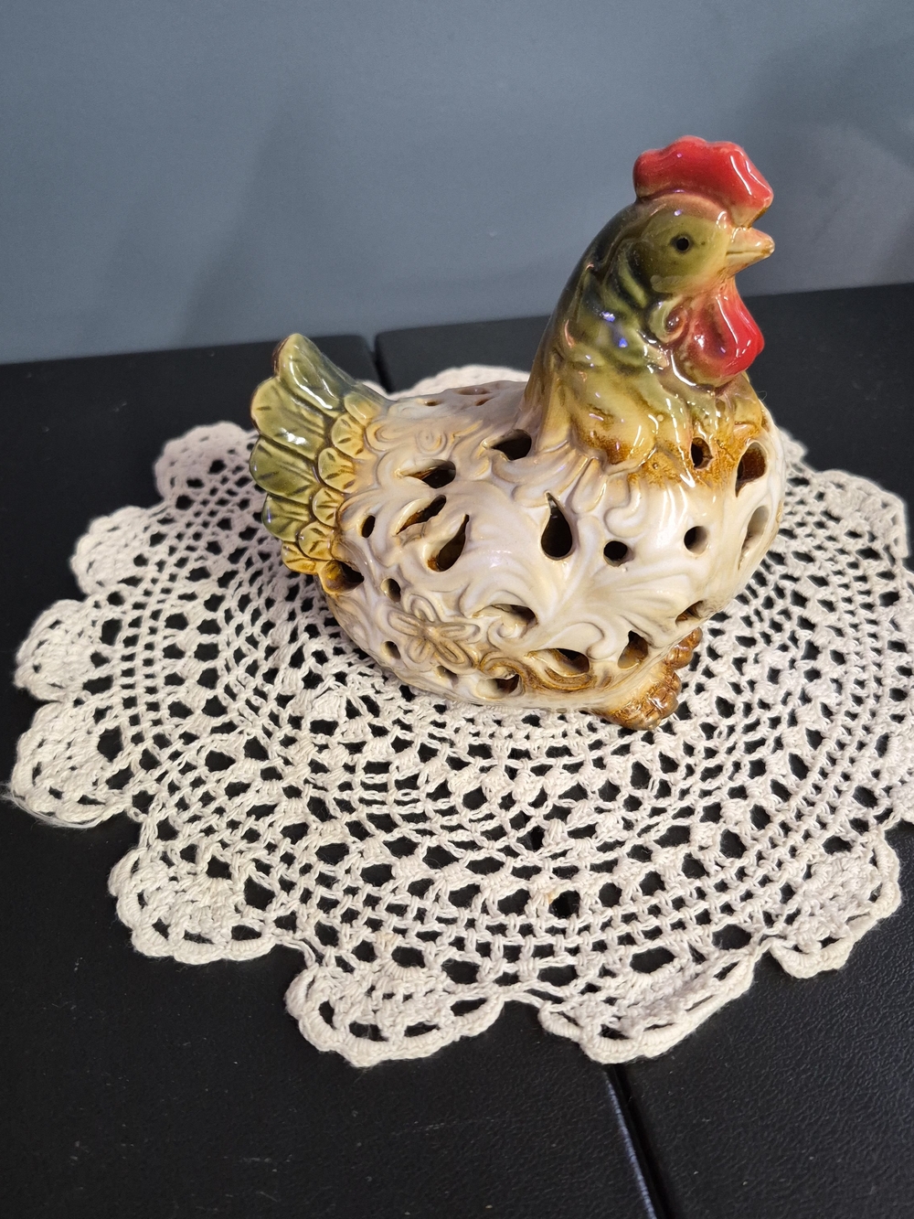 Ceramic Rooster Accent Figurine in Multicolor